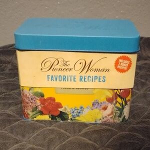 The Pioneer Woman Floral Recipe Box - Blue and Yellow With Cards And Dividers